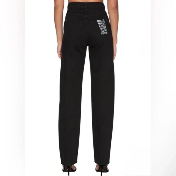 Ksubi Women’s Playback Noir High Waisted Relaxed Straight Leg Jeans 25 Black - Picture 4 of 13